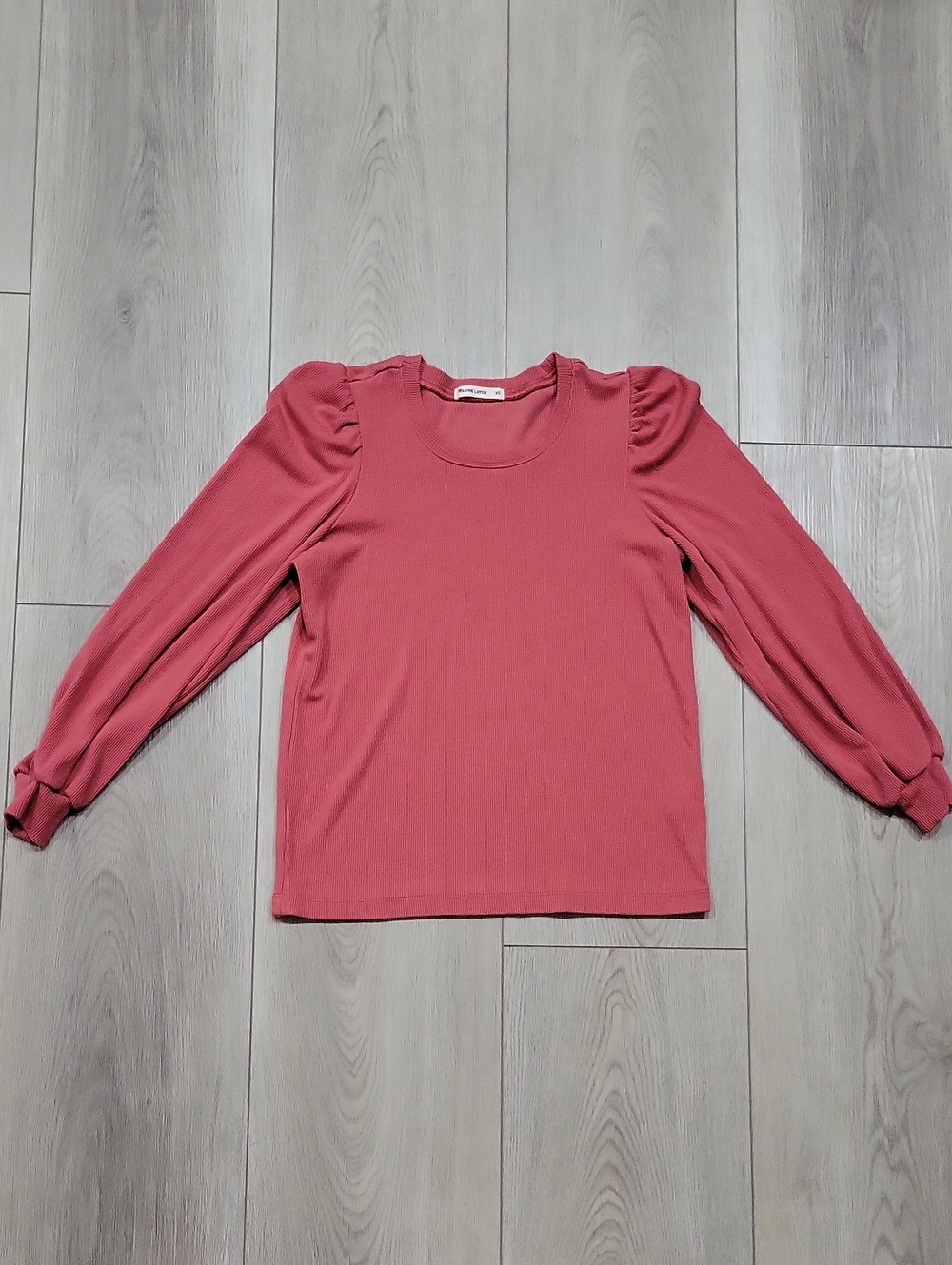 Marine Layer Puff-Sleeve Long Sleeve Top - Rose Pink
